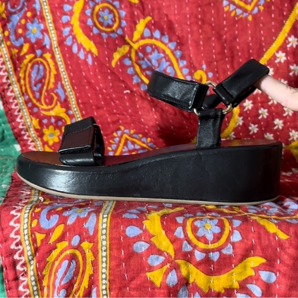 Beek Roo Black Leather Platform Sandal - Size 10 - Picture 7 of 8